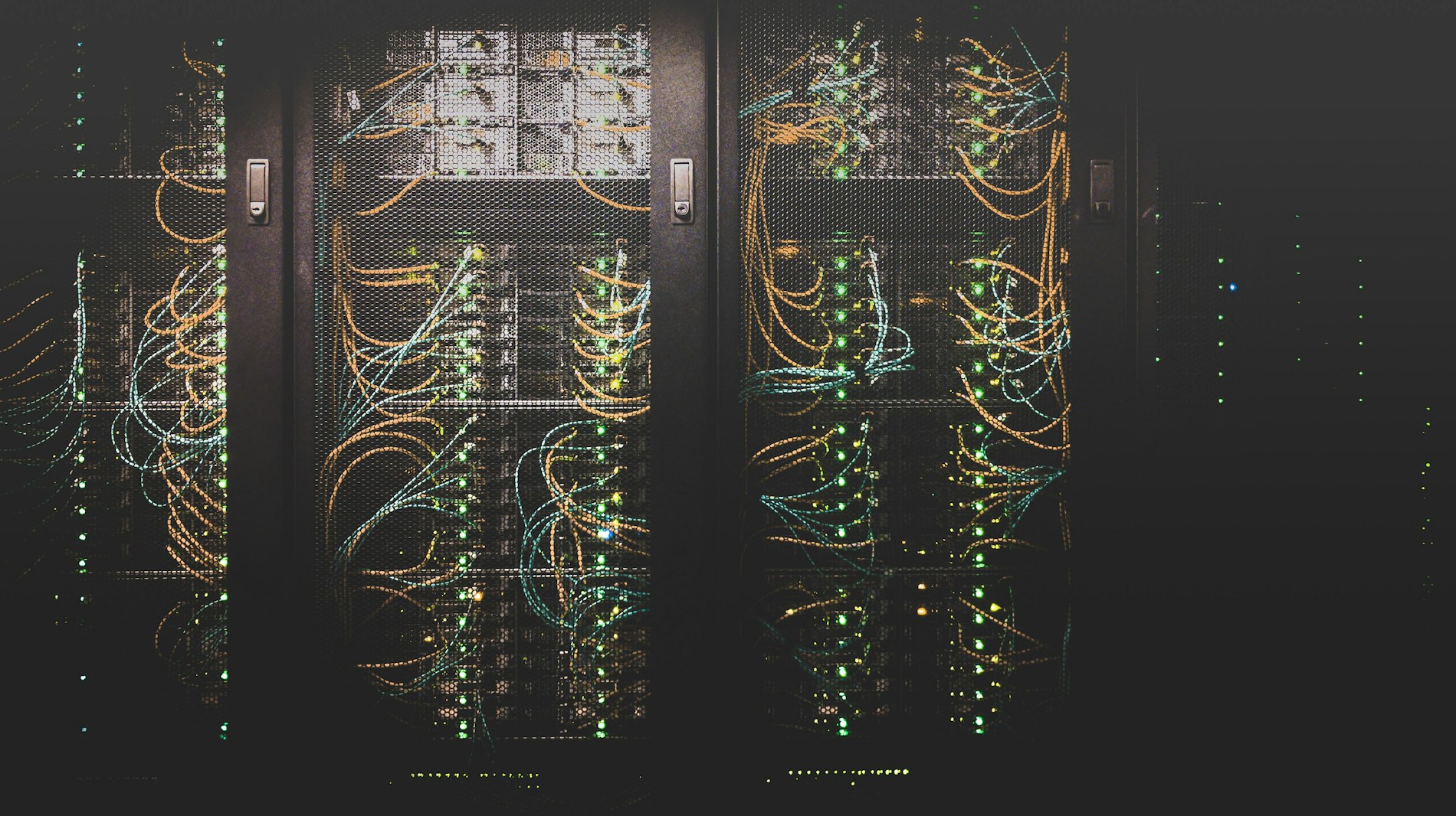 Network server rack with cabling